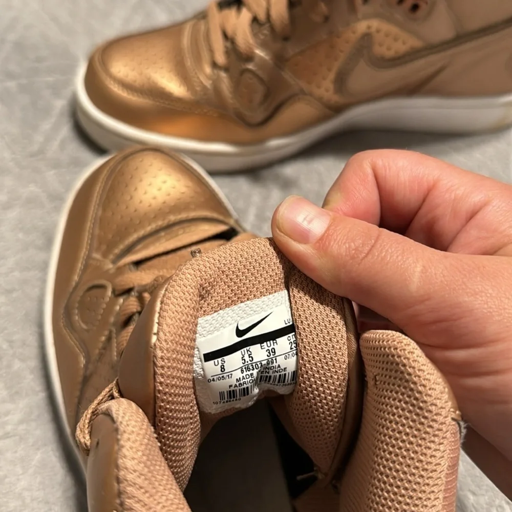 Nike Women's Metallic Rose Gold High-Top Sneakers